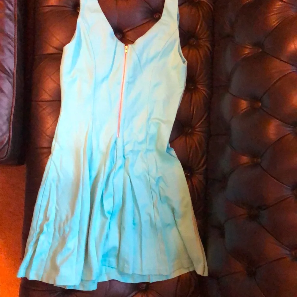 Amanda Uprichard | Teal Blue Skater Dress | S - Picture 2 of 6